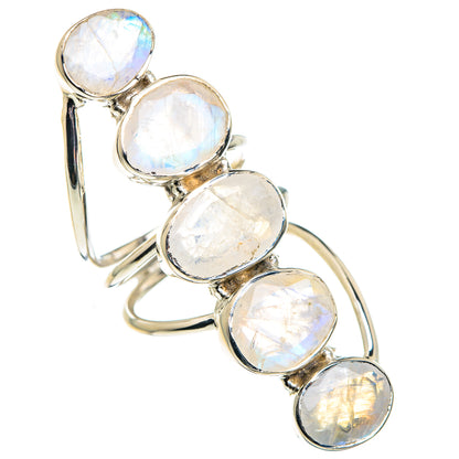 Rainbow Moonstone Rings handcrafted by Ana Silver Co - RING87509