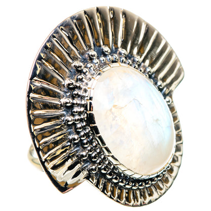 Rainbow Moonstone Rings handcrafted by Ana Silver Co - RING87510 - Photo 2
