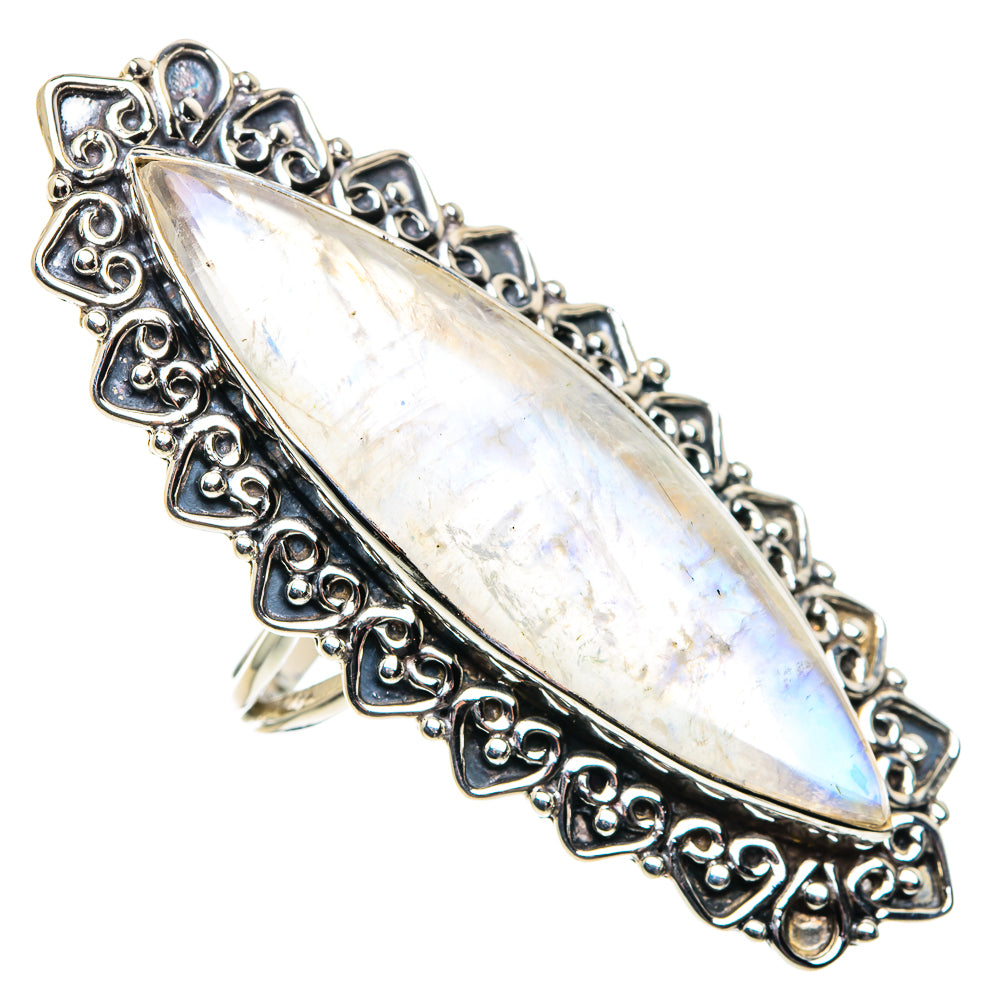 Rainbow Moonstone Rings handcrafted by Ana Silver Co - RING87524