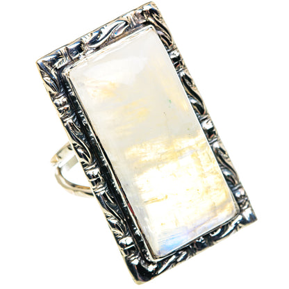 Rainbow Moonstone Rings handcrafted by Ana Silver Co - RING87525