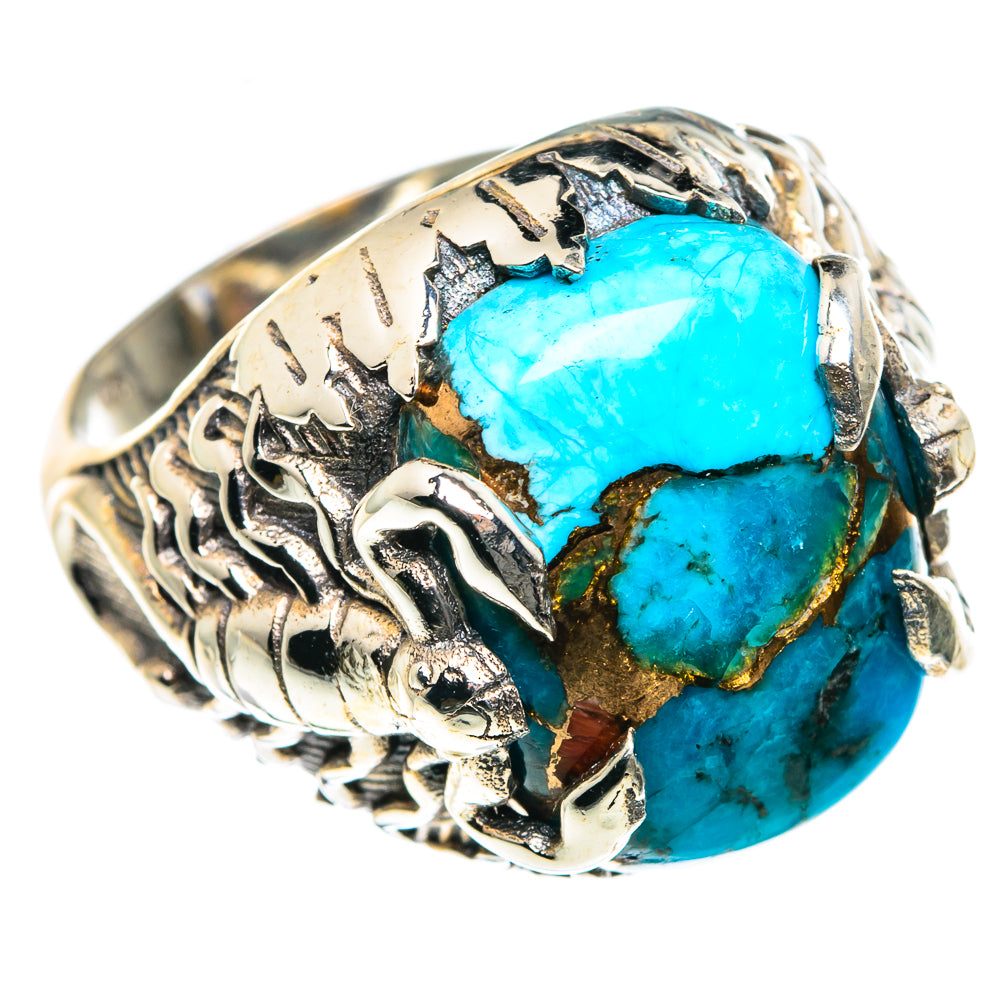 Blue Copper Composite Turquoise Rings handcrafted by Ana Silver Co - RING87527