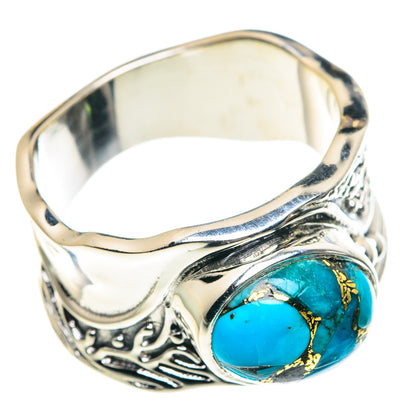Blue Copper Composite Turquoise Rings handcrafted by Ana Silver Co - RING87530