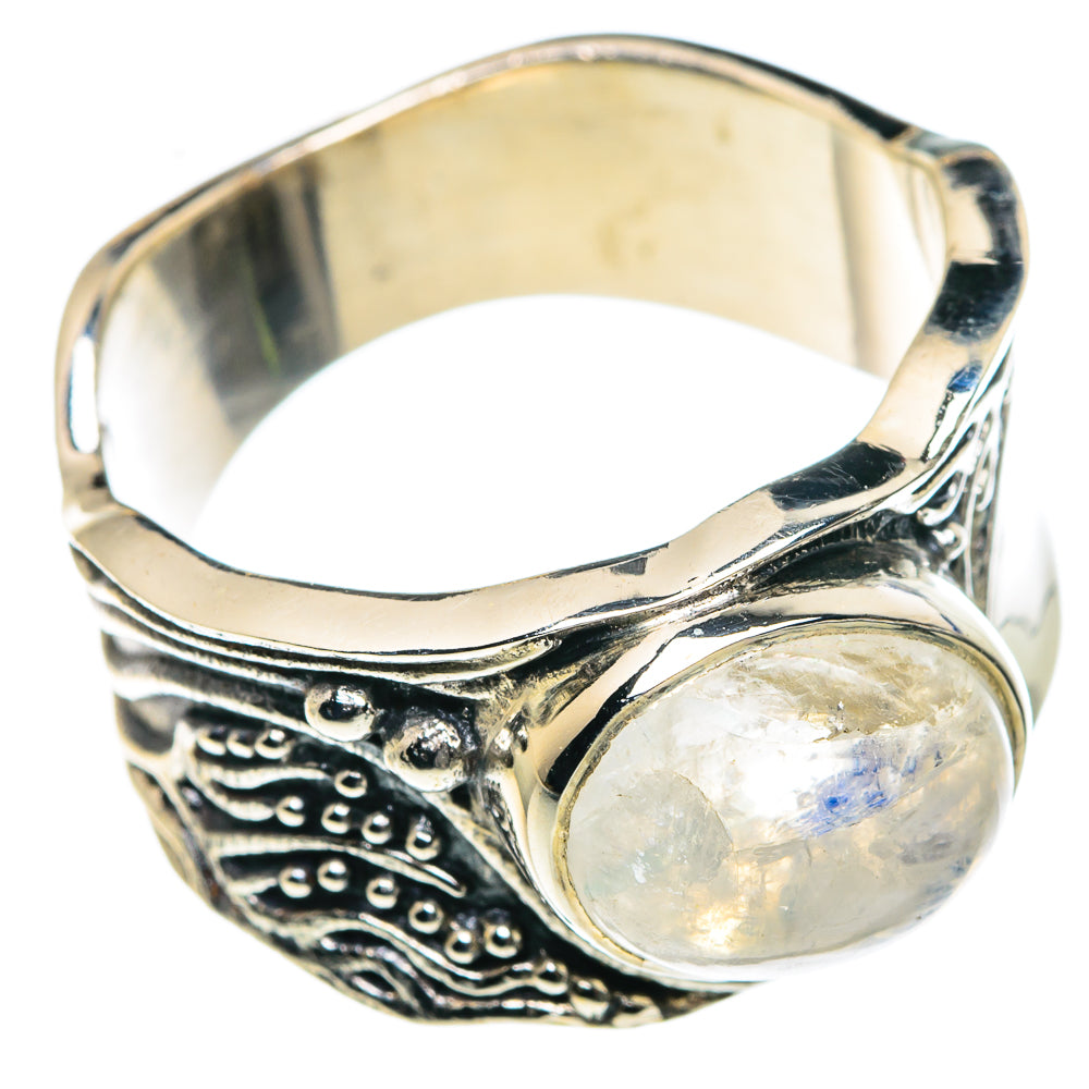 Rainbow Moonstone Rings handcrafted by Ana Silver Co - RING87541