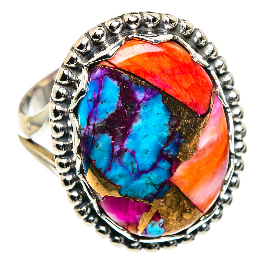 Spiny Oyster Turquoise Rings handcrafted by Ana Silver Co - RING87543