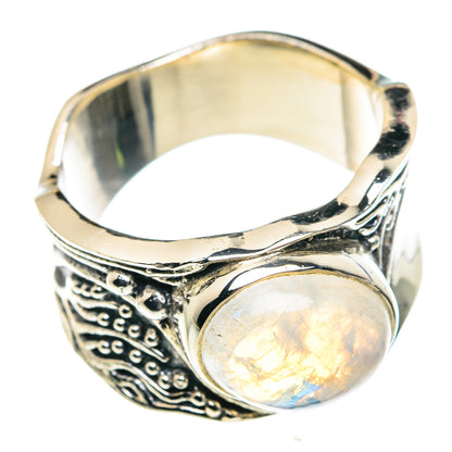 Rainbow Moonstone Rings handcrafted by Ana Silver Co - RING87558