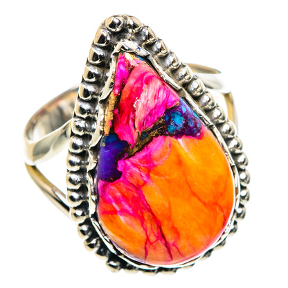Purple Pink Copper Composite Turquoise Rings handcrafted by Ana Silver Co - RING87560