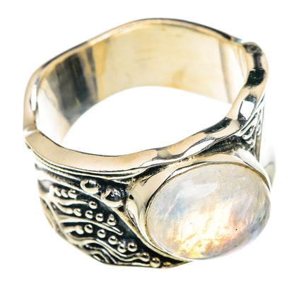 Rainbow Moonstone Rings handcrafted by Ana Silver Co - RING87573