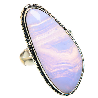 Blue Lace Agate Rings handcrafted by Ana Silver Co - RING87606