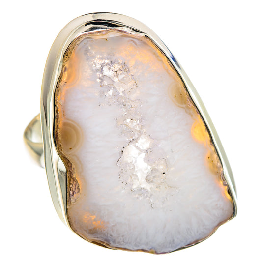 White Geode Slice Rings handcrafted by Ana Silver Co - RING87607
