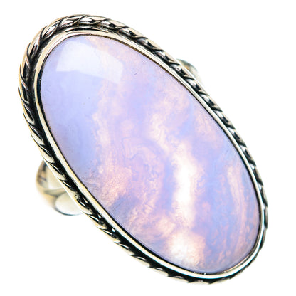Blue Lace Agate Rings handcrafted by Ana Silver Co - RING87608
