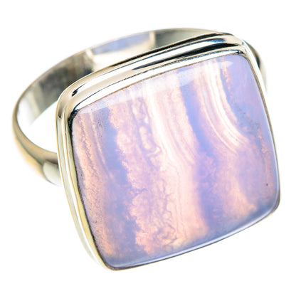 Blue Lace Agate Rings handcrafted by Ana Silver Co - RING87609