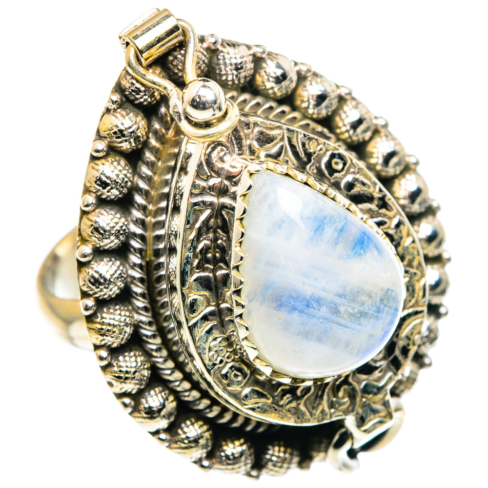 Rainbow Moonstone Rings handcrafted by Ana Silver Co - RING87610