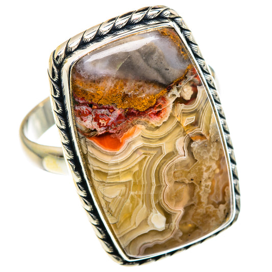 Crazy Lace Agate Rings handcrafted by Ana Silver Co - RING87628