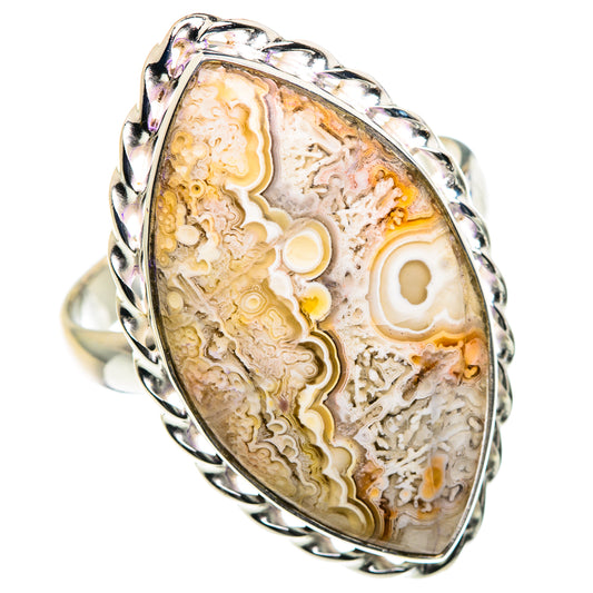 Crazy Lace Agate Rings handcrafted by Ana Silver Co - RING87629