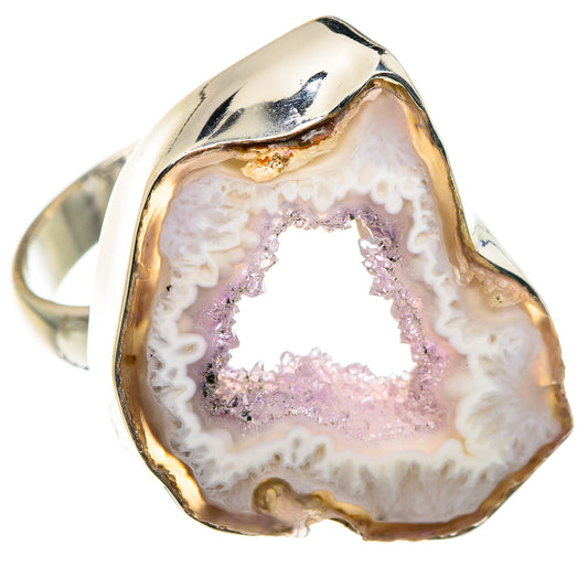 White Geode Slice Rings handcrafted by Ana Silver Co - RING87641