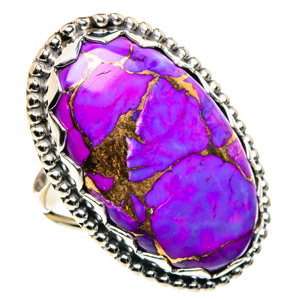 Purple Copper Composite Turquoise Rings handcrafted by Ana Silver Co - RING87667