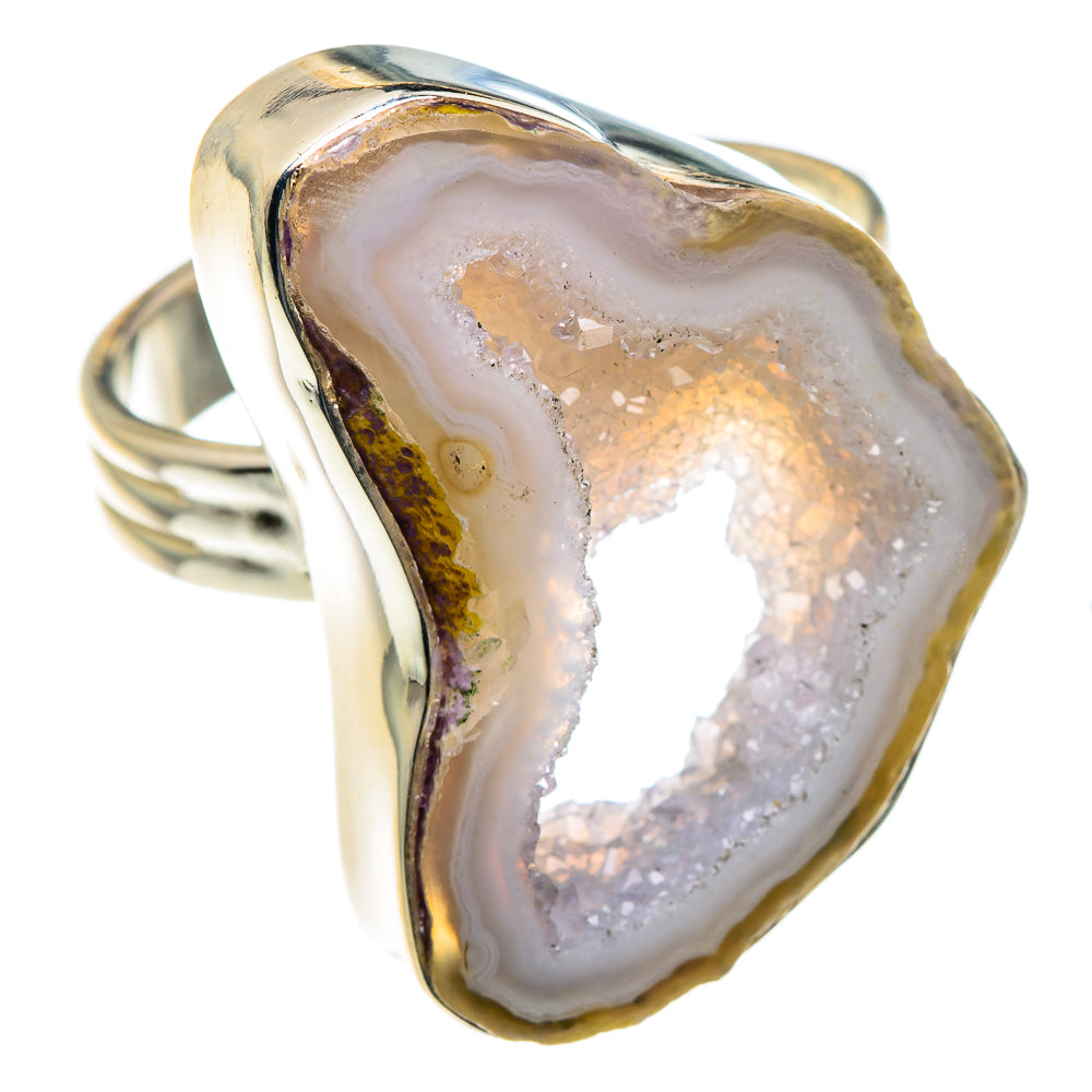 White Geode Slice Rings handcrafted by Ana Silver Co - RING87671