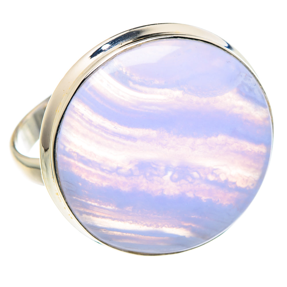 Blue Lace Agate Rings handcrafted by Ana Silver Co - RING87705
