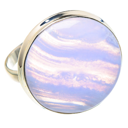 Blue Lace Agate Rings handcrafted by Ana Silver Co - RING87705