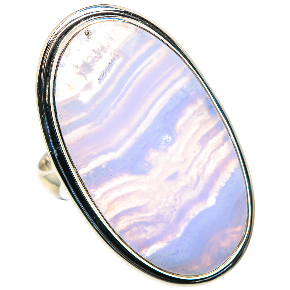 Blue Lace Agate Rings handcrafted by Ana Silver Co - RING87706