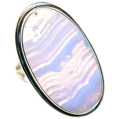 Blue Lace Agate Rings handcrafted by Ana Silver Co - RING87706