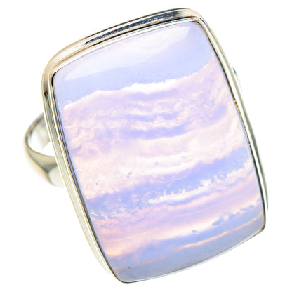 Blue Lace Agate Rings handcrafted by Ana Silver Co - RING87707