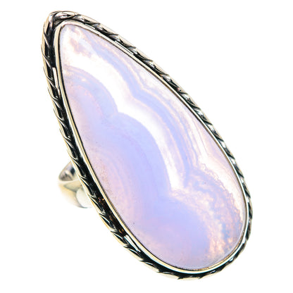 Blue Lace Agate Rings handcrafted by Ana Silver Co - RING87708