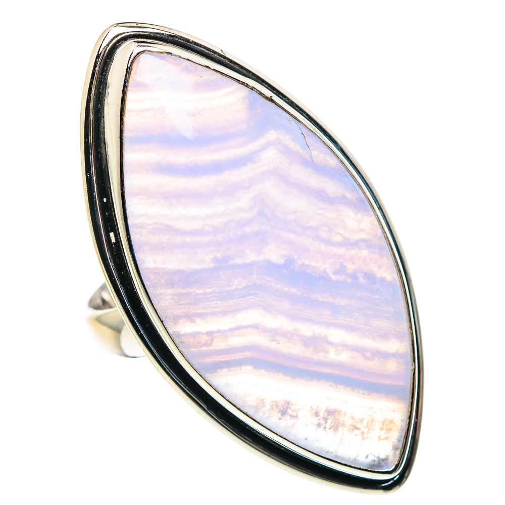 Blue Lace Agate Rings handcrafted by Ana Silver Co - RING87709