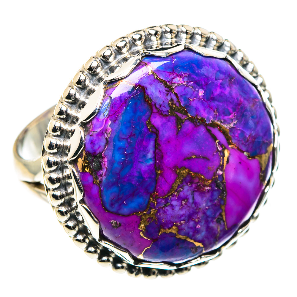Purple Copper Composite Turquoise Rings handcrafted by Ana Silver Co - RING87735