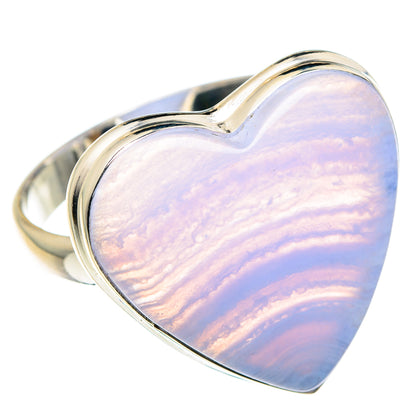 Blue Lace Agate Rings handcrafted by Ana Silver Co - RING87742