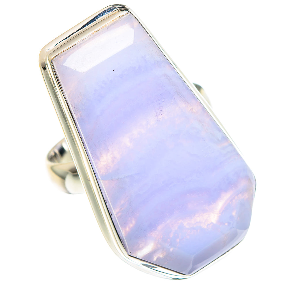 Blue Lace Agate Rings handcrafted by Ana Silver Co - RING87743