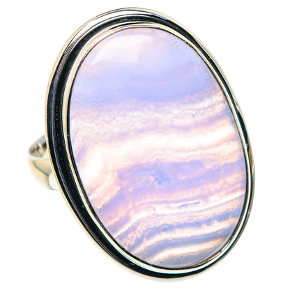 Blue Lace Agate Rings handcrafted by Ana Silver Co - RING87744