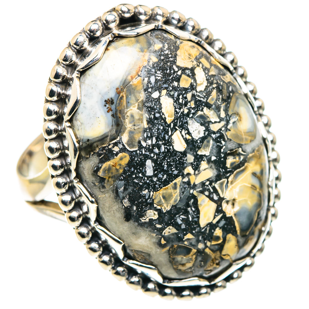 Pyrite Agate Rings handcrafted by Ana Silver Co - RING87758