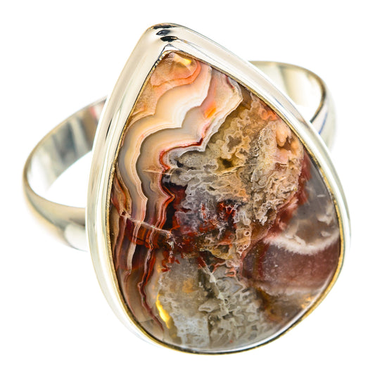 Crazy Lace Agate Rings handcrafted by Ana Silver Co - RING87760 - Photo 2
