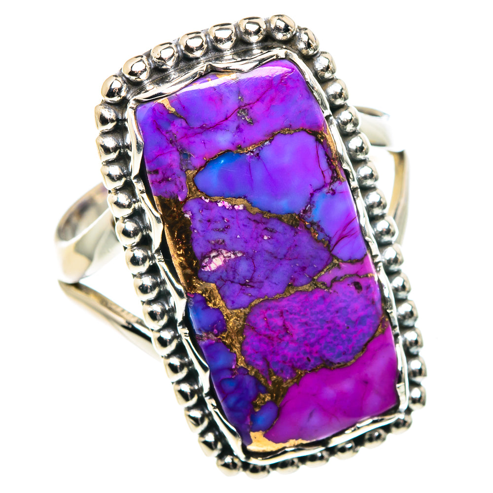Purple Copper Composite Turquoise Rings handcrafted by Ana Silver Co - RING87768