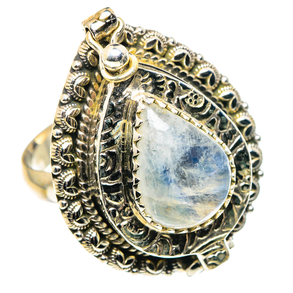 Rainbow Moonstone Rings handcrafted by Ana Silver Co - RING87774