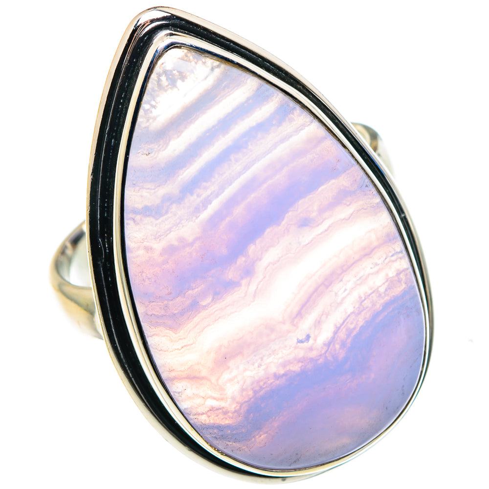 Blue Lace Agate Rings handcrafted by Ana Silver Co - RING87777