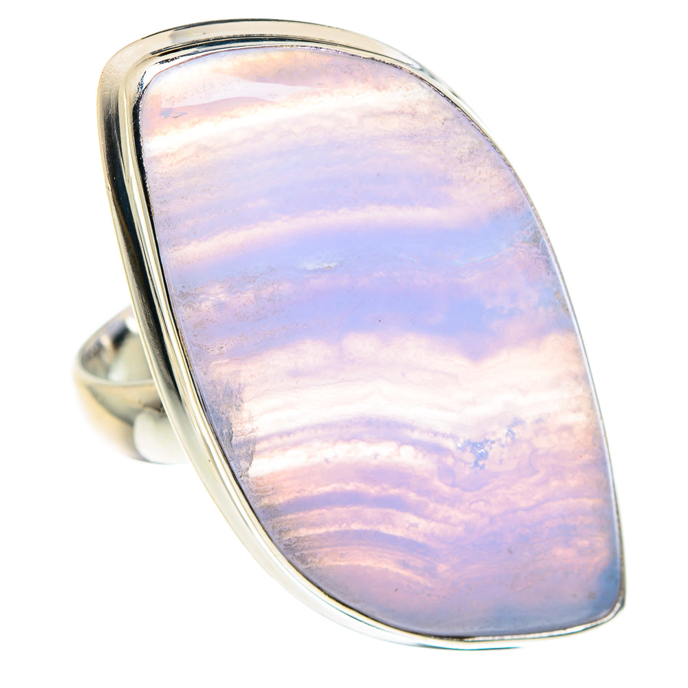 Blue Lace Agate Rings handcrafted by Ana Silver Co - RING87778