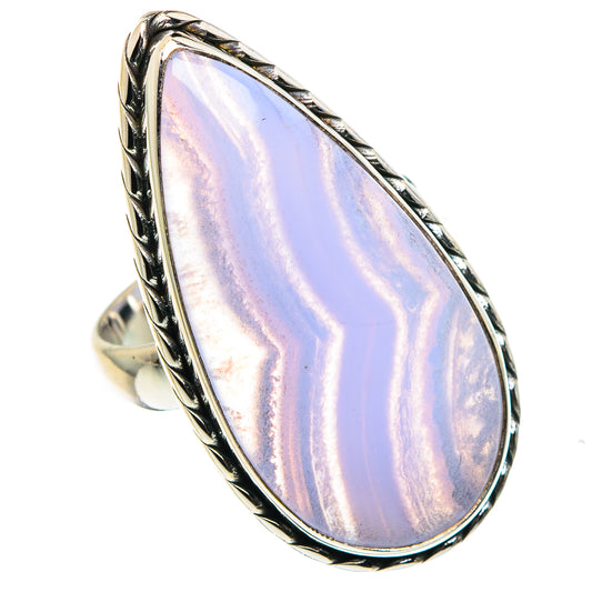 Blue Lace Agate Rings handcrafted by Ana Silver Co - RING87780