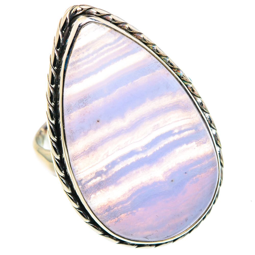 Blue Lace Agate Rings handcrafted by Ana Silver Co - RING87803