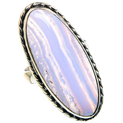Blue Lace Agate Rings handcrafted by Ana Silver Co - RING87804