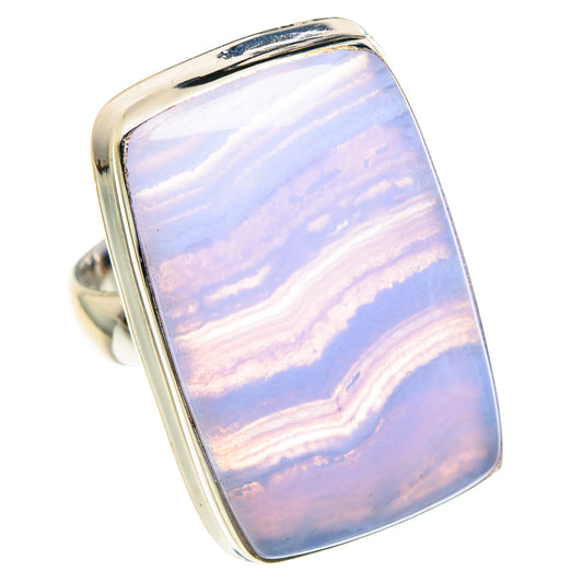 Blue Lace Agate Rings handcrafted by Ana Silver Co - RING87814