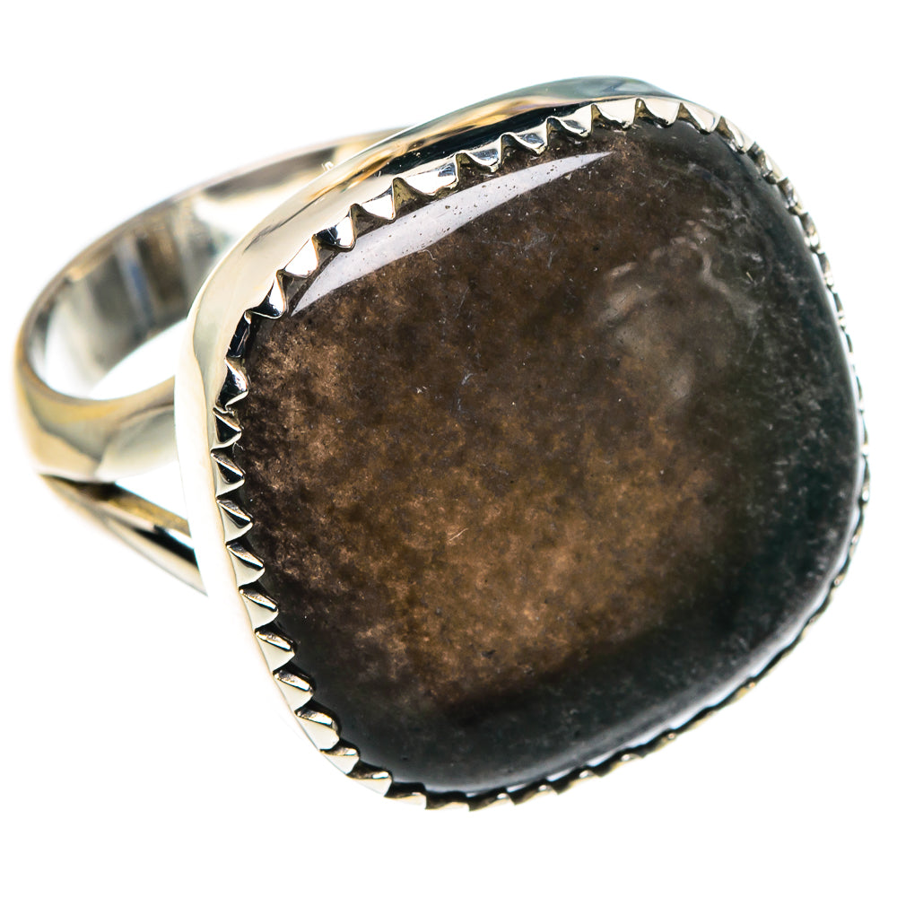 Gold Sheen Obsidian Rings handcrafted by Ana Silver Co - RING87831
