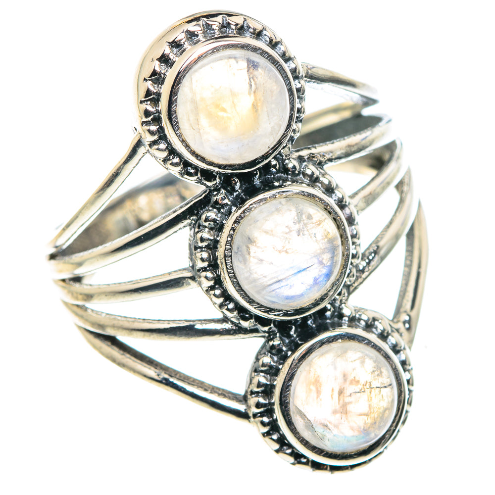 Rainbow Moonstone Rings handcrafted by Ana Silver Co - RING87844
