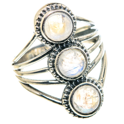 Rainbow Moonstone Rings handcrafted by Ana Silver Co - RING87844