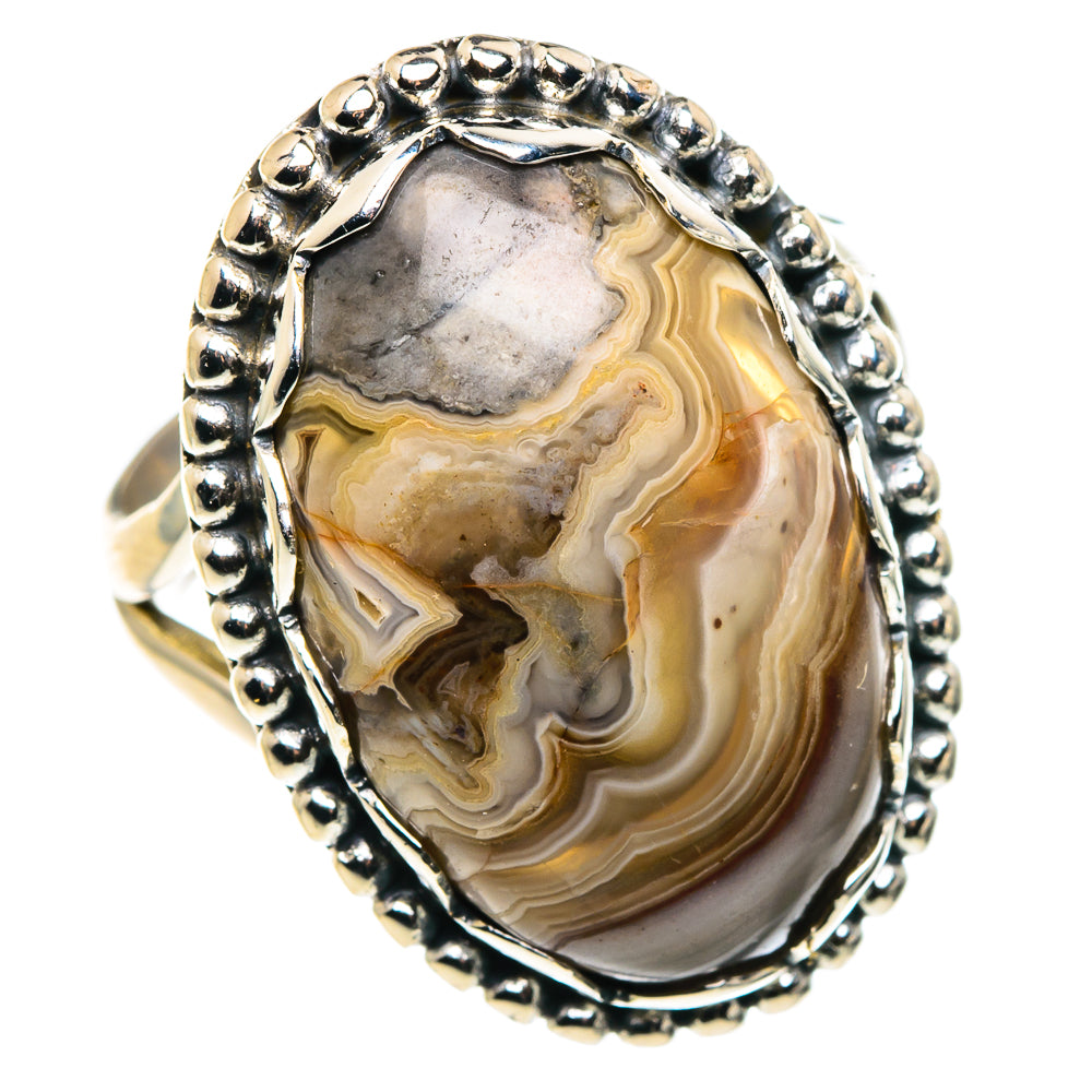 Laguna Lace Agate Rings handcrafted by Ana Silver Co - RING87853