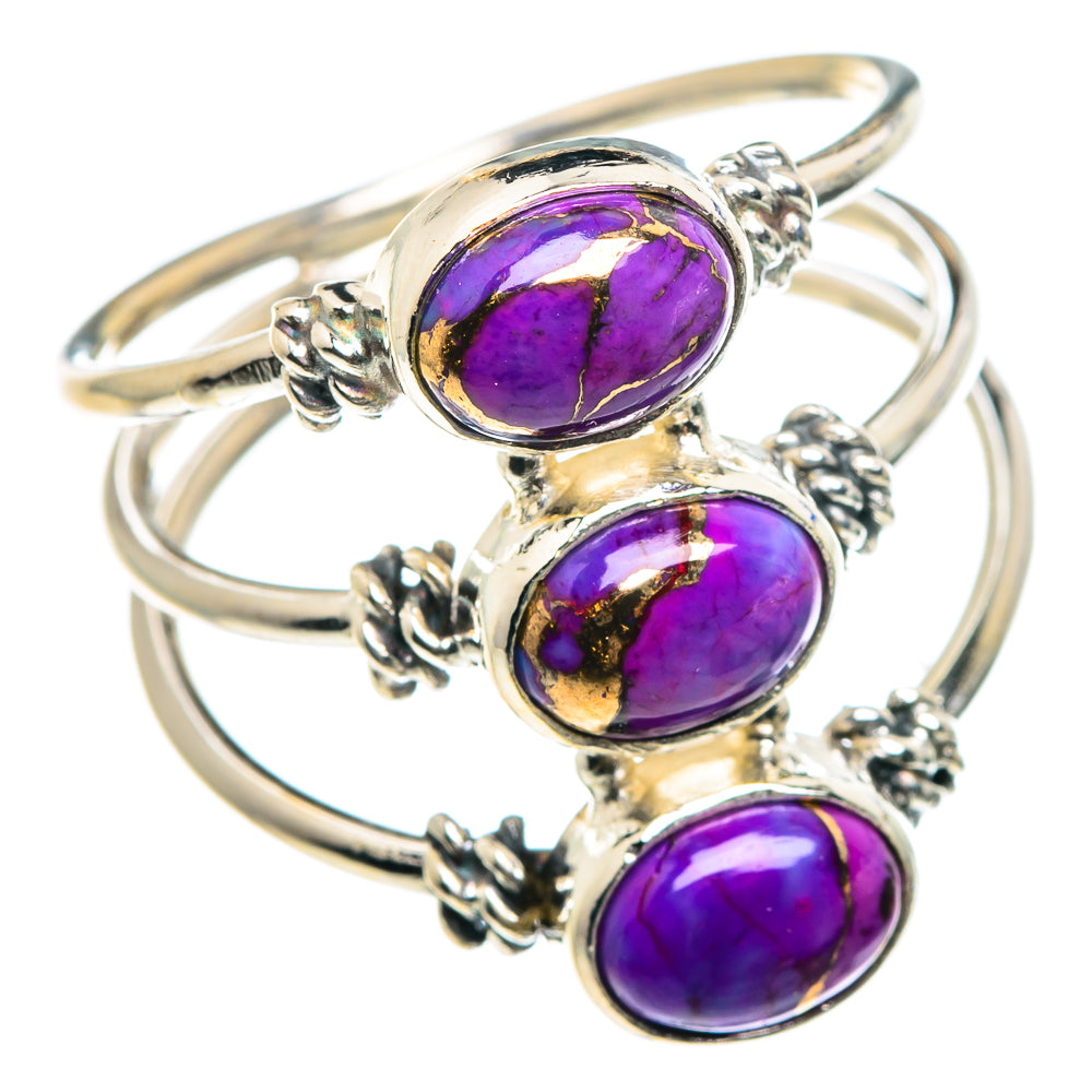 Purple Copper Composite Turquoise Rings handcrafted by Ana Silver Co - RING87859