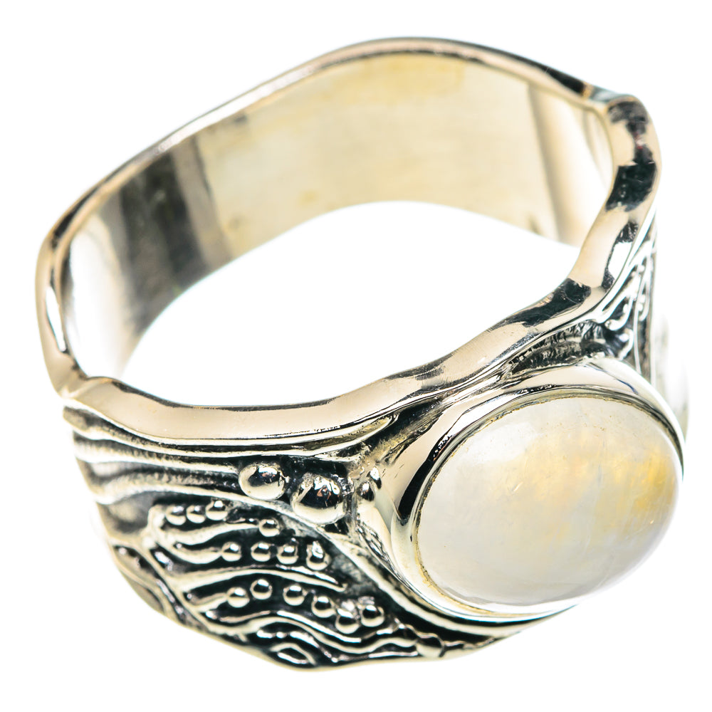 Rainbow Moonstone Rings handcrafted by Ana Silver Co - RING87863