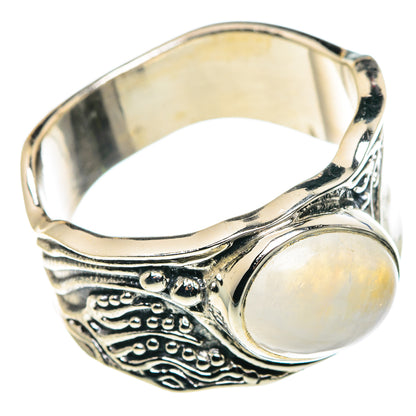 Rainbow Moonstone Rings handcrafted by Ana Silver Co - RING87863