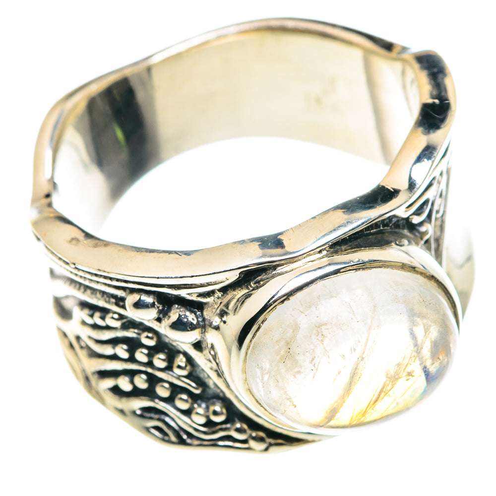 Rainbow Moonstone Rings handcrafted by Ana Silver Co - RING87881